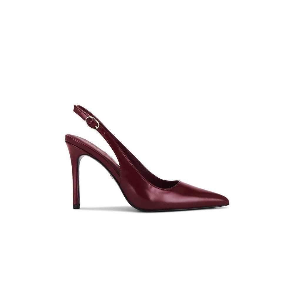 RAYE Calla Pump in Dark Red leather high heel slingback pointed toe